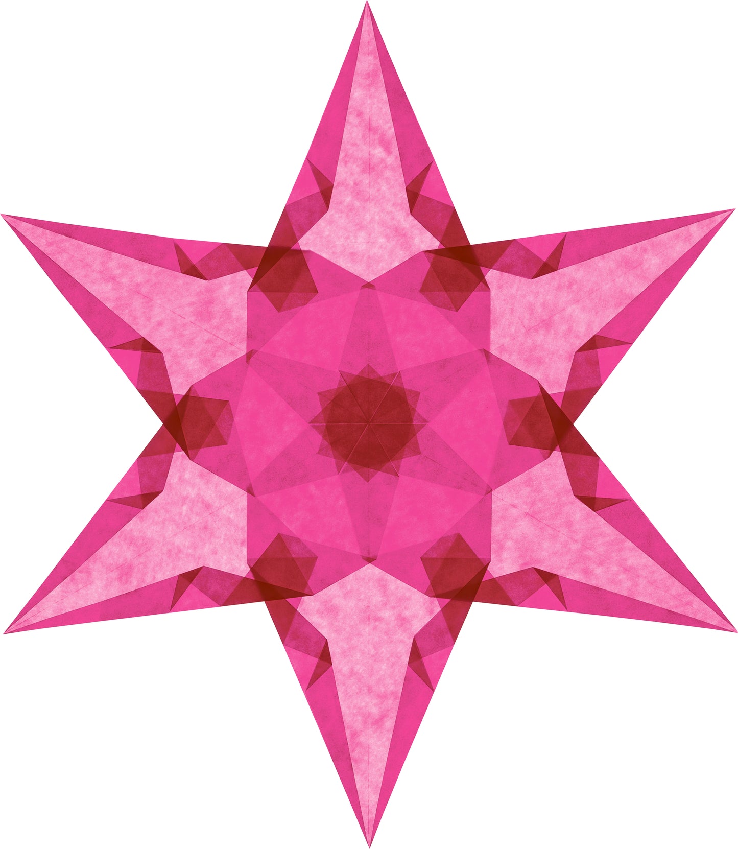 6 kinderleichte FENSTERSTERNE (Tiefblau, Hellgelb, Magenta)