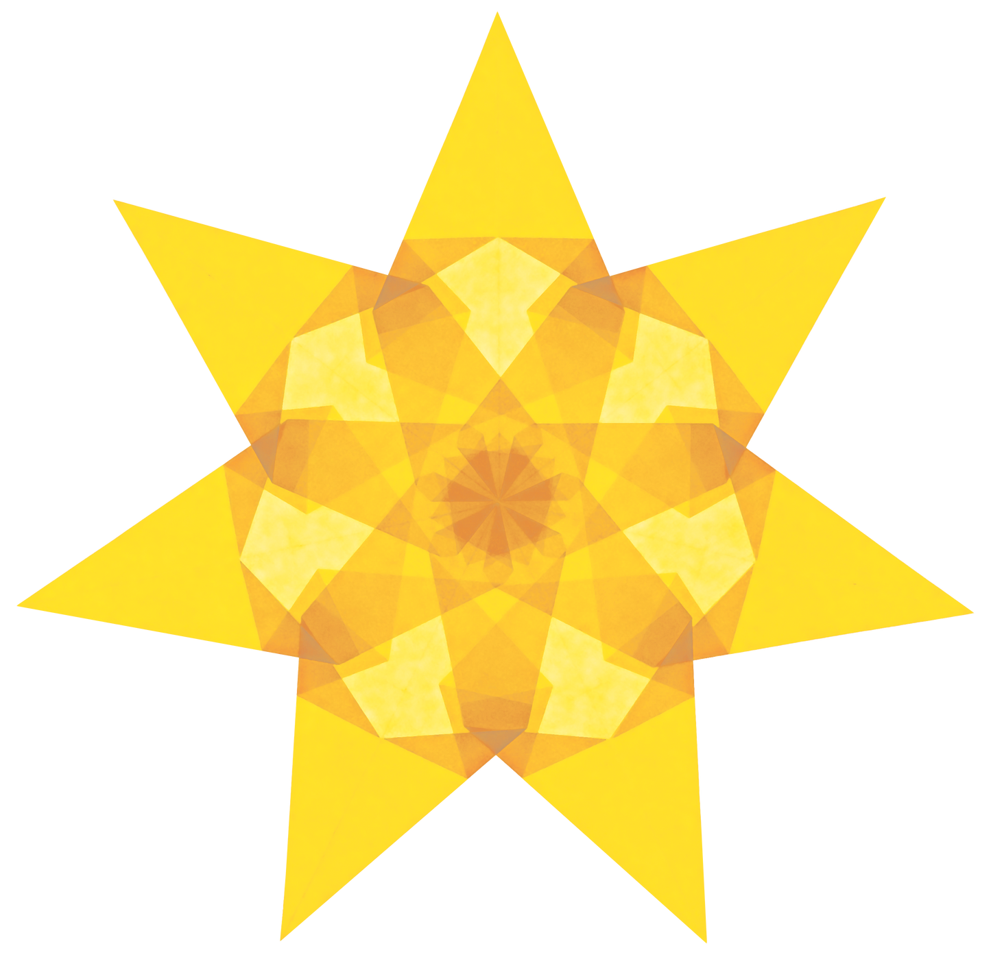 Faszinierende Fenstersterne (Karminrot, Sonnengelb, Orange)