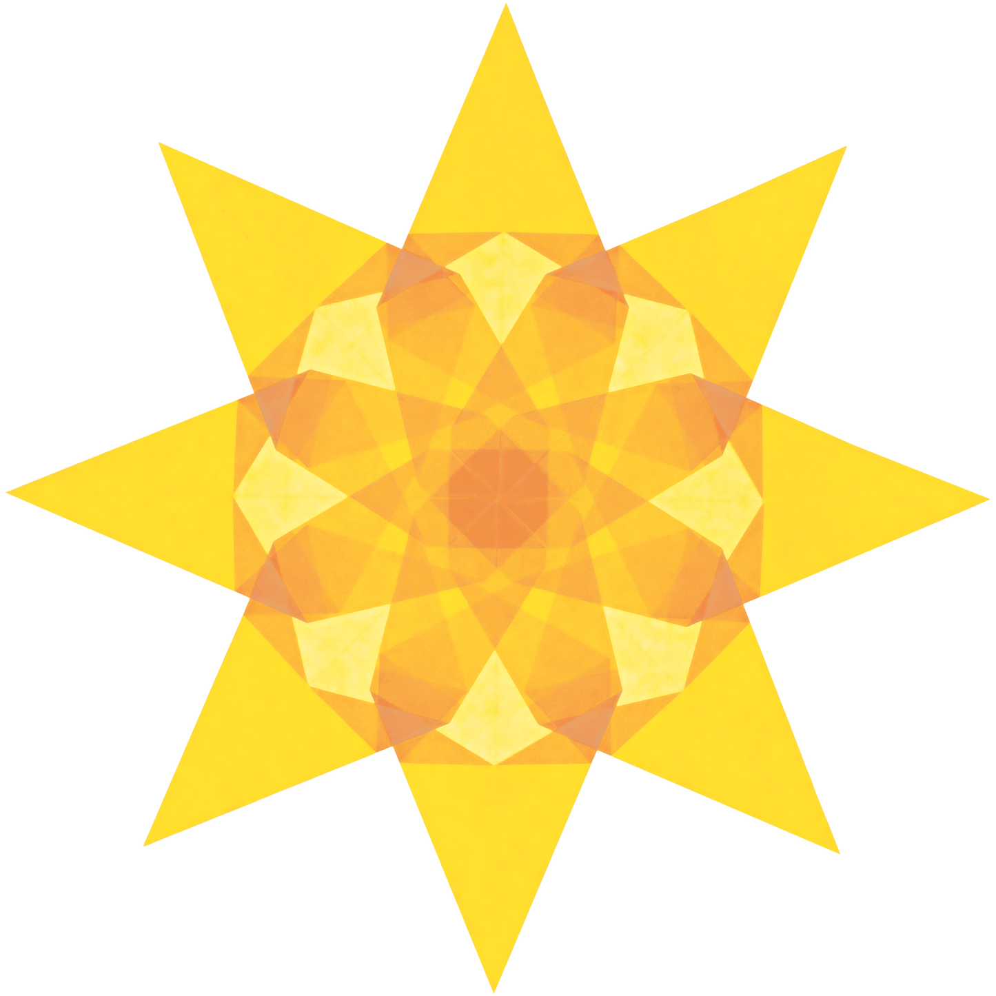 Faszinierende Fenstersterne (Karminrot, Sonnengelb, Orange)