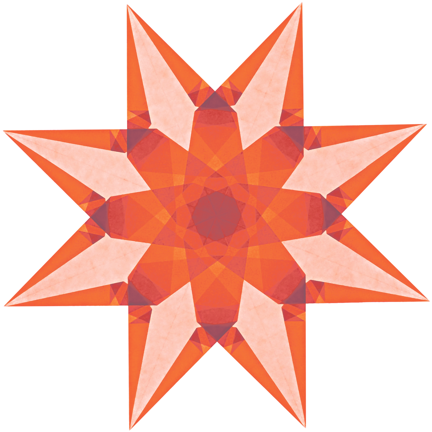 Faszinierende Fenstersterne (Karminrot, Sonnengelb, Orange)