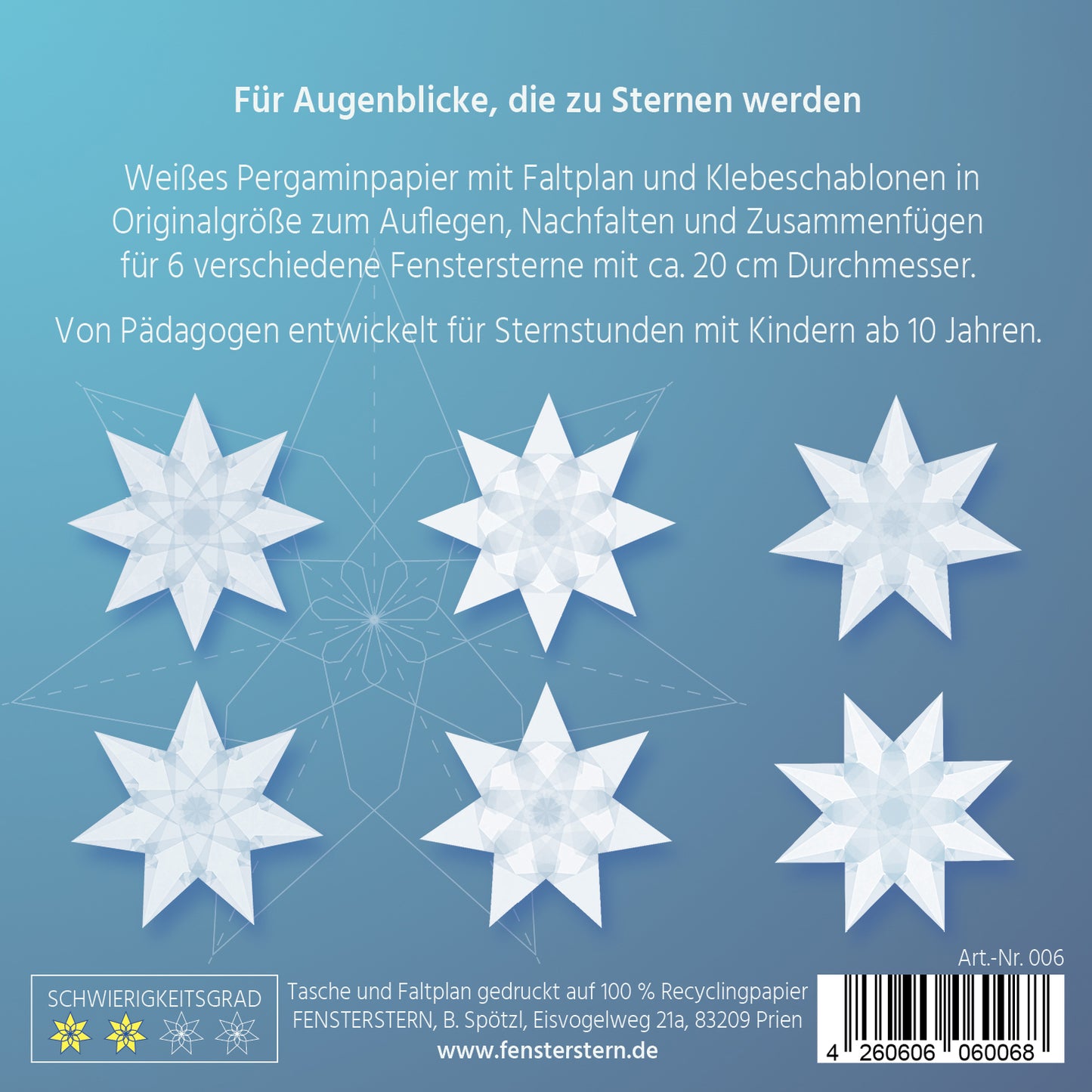 Faszinierende Fenstersterne (Weiß)