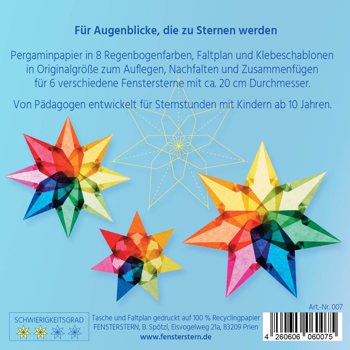 Faszinierende Fenstersterne Regenbogenfarben