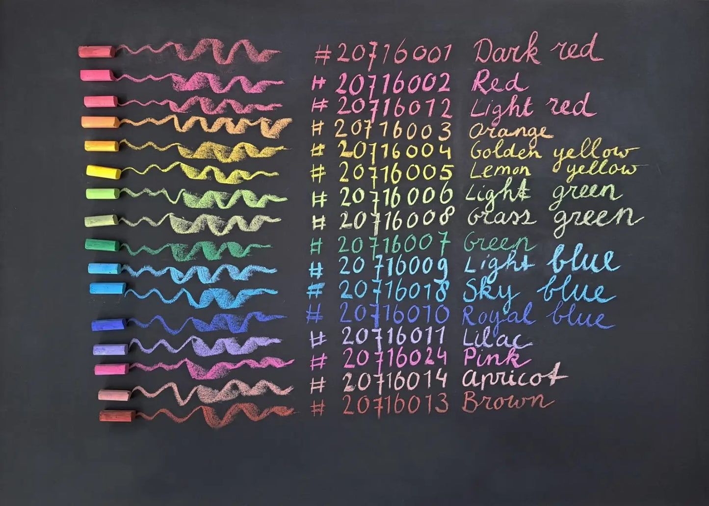 Mercurius Tafelpastellkreide - sortiert 16 Farben
