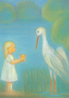 Kind mit Storch