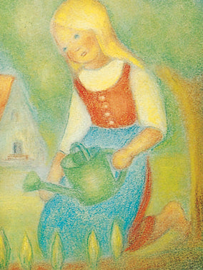 Mädchen mit Gießkanne