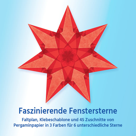 Faszinierende Fenstersterne (Karminrot, Sonnengelb, Orange)