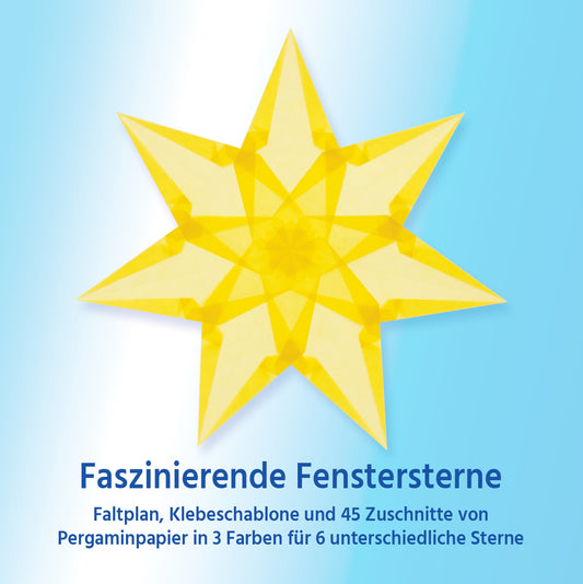 Faszinierende Fenstersterne (Tiefblau, Hellgelb, Magenta)